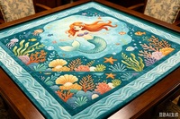 Tapis de Mahjong d'Halloween de luxe portable, résistant à l'eau, avec dessus en caoutchouc, dos antidérapant en caoutchouc et bords renforcés, avec instructions