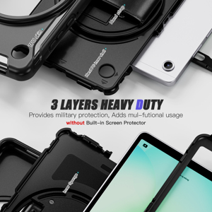 3-Lớp PC chống sốc tablet Bìa trường hợp đối với Samsung Galaxy Tab A11 8.7 x135f/x135n cứng bảo vệ gồ ghề với đứng - Product Image 4