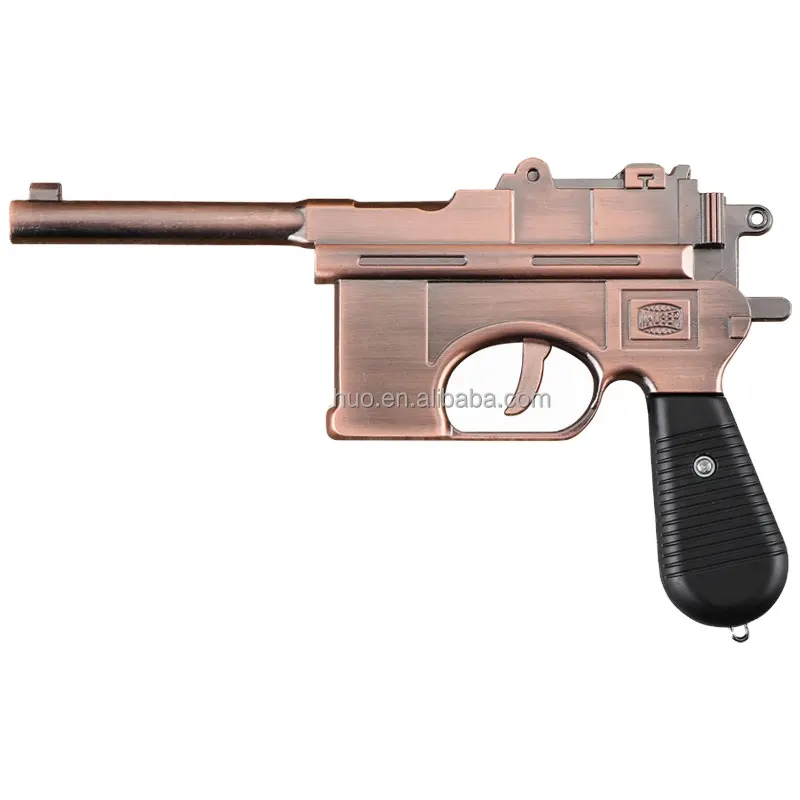 Metal Model Lighter Gun Shaped Windproof Lighter Metal Gun Pistol Lighter Butane Jet Torch Lighter
