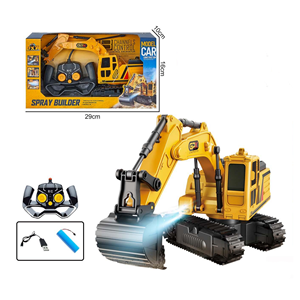 1:18 Pelle de construction avec lumières de pulvérisation Jouets radiocommandés Télécommande Pelle RC Camion Jouet pour enfants - Product Image 1