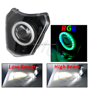 Faro RGB con Anello Luminoso e Luci Angel Eyes per Moto KTM EXC 125 250 300 350 TPI Six Days - Product Image 2