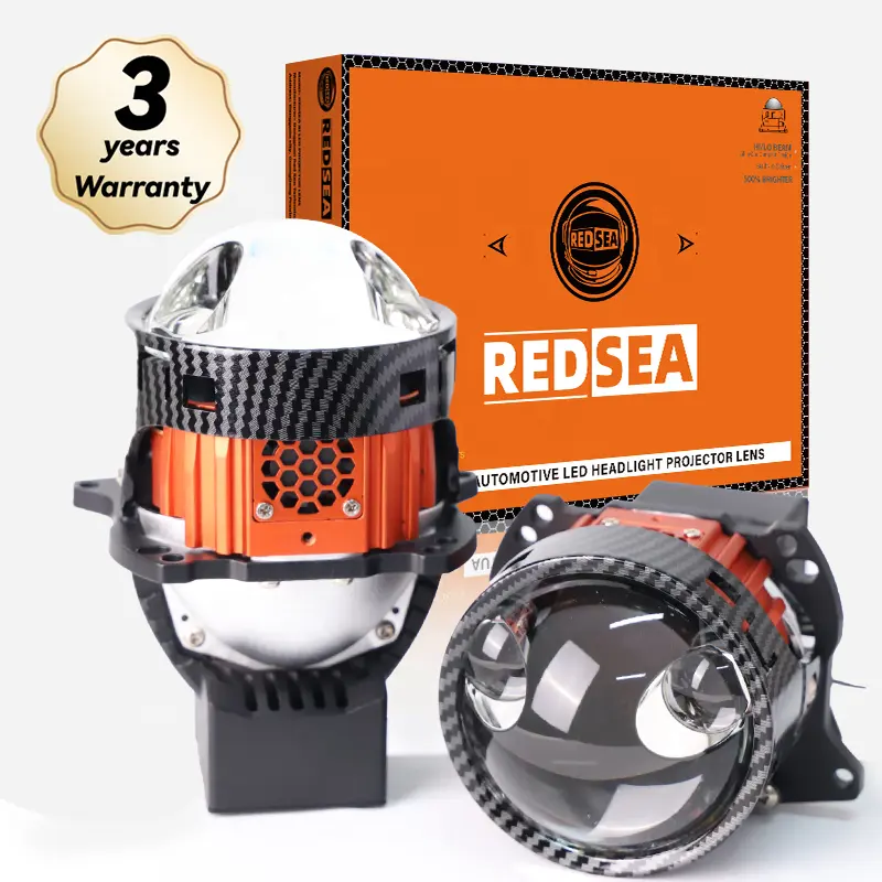 REDSEA süper parlak LHD 60W 6500k RHD/LHD işın 3 Biled projektör bi-led mavi lens far bi led çift ışık lensi
