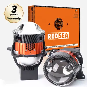 REDSEA Super Bright E500 60 W 6500k RHD/LHD Projetor com 3 lentes bi-led azul, farol bi-led com lente de luz dupla