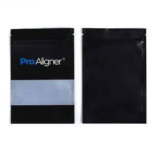 Alinhadores claros impressos personalizados Embalagem Flat Zip Lock Bags Dentes Zipper Reutilizáveis Retentores Mylar Sacos para Alinhadores