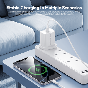 <span class=keywords><strong>VIDVIE</strong></span> <span class=keywords><strong>Cargador</strong></span> de un solo puerto <span class=keywords><strong>tipo</strong></span> <span class=keywords><strong>C</strong></span> Pequeño 20W Max UK <span class=keywords><strong>Cargador</strong></span> USB de carga rápida Adaptador de pared Compatible con múltiples dispositivos - Product Image 5