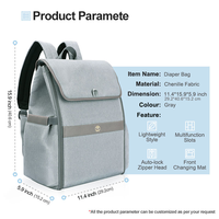 Sac à langer multifonctionnel personnalisé avec logo, imperméable, pour maman, sac de voyage pour bébé, sac à dos avec station de change