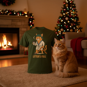 T-shirt natalizia Litter'S Full Cat Parody per gli amanti dei gatti - Product Image 3