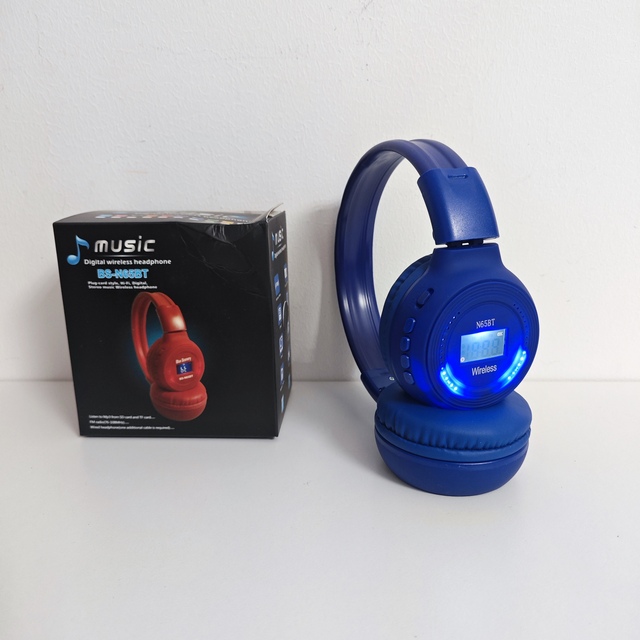 N65BT Wireless Headphones Foldable HiFi Super Bass LED Indicator TF Card Mic Headset Earphones for Gaming Sports iPhone