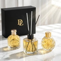 Diffuseur Rome en verre transparent, flacon rond 50ml 100ml, parfum d'ambiance vide, gravure personnalisée, huile de parfum, MOQ 100 pièces