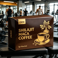 Café Noir Arabica Instantané OEM Personnalisé avec Shilajit et Maca – Aphrodisiaque pour Hommes, Améliore la Vitalité Masculine et Booste l'Énergie