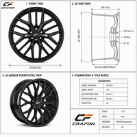 Jantes forgées CF Private Label 19 20 21 pouces 5x114.3 PCD compatibles avec Nissan GT-R R35 RZ34 Z34 Z33 370Z Personnalisées ODM