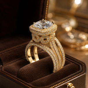 Set di Anelli di Lusso a Corona Rotonda per Donne, Gioielli Eleganti e Scintillanti per le Dita - Product Image 2