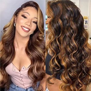 Peluca de Encaje Frontal para Mujer, con Parte Media, Ondas Grandes, Cabello Largo y Rizado, Voluminoso, Natural, Cobertura Completa, Marrón/Rubio, 20-32 Pulgadas - Product Image 3