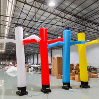 Conception personnalisée en usine, logo, quatre couleurs, danseur d'air souriant, tube publicitaire gonflable pour campagne promotionnelle