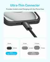 Câble de charge rapide Anker Zolo 240W Type C, câble USB C vers USB C, tressé et sans saleté, connecteur fin