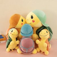 Super lindo dibujos animados con capucha tortuga suave peluche muñeca con algodón PP bordado gran alivio del estrés edredón suave Animal Juguetes