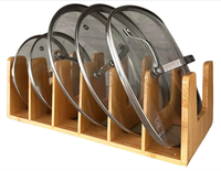 Support à vaisselle et bols en bambou, étagère non pliable à un seul niveau, organisateur de rangement domestique pour armoires de cuisine et comptoirs