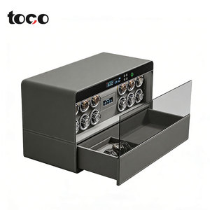 Caja Fuerte <span class=keywords><strong>con</strong></span> Cerradura Biométrica de Huella Dactilar y Ventana Giratoria de Vidrio de 2 Niveles para Relojes y Joyas, <span class=keywords><strong>con</strong></span> Almacenamiento Seguro - Product Image 4