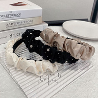 Élégant Bandeau Plissé Rembourré en Velours Vintage pour Femme Automne Hiver, Chouchous et Accessoires Cheveux Designer pour Femme Jinhong