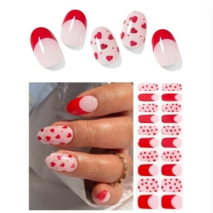 Tiras de <span class=keywords><strong>Uñas</strong></span> de Gel Semicuradas 3D para el Día de San Valentín, 20 Piezas, Fáciles de Usar, Calidad de Salón, Requiere Luz UV, Adhesivos para <span class=keywords><strong>Uñas</strong></span> de Gel, Rojo <span class=keywords><strong>Amor</strong></span> - Product Image 1