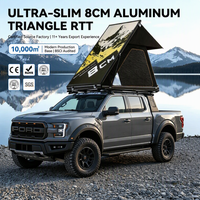 Tente de voiture 8 cm imperméable quatre saisons, automatique, pour véhicule tout-terrain, toit rigide triangulaire en alliage d'aluminium, Oxford ultra-fin