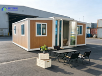 Maison conteneur extensible à toit plat de 20 pieds, design entièrement personnalisable pour magasin de vente au détail éphémère