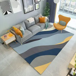 Motif 3D Kualitas Tinggi Karpet Area Kamar Tidur Geometris Polos Modern untuk Dekorasi Rumah