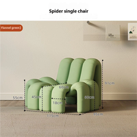 Nordischer Stil Spinnen-Sofa Sessel – Umweltfreundlicher, mit Schwamm gefüllter Designer-Loungesessel für kleine Wohnungen, Hotels und Wohnzimmer