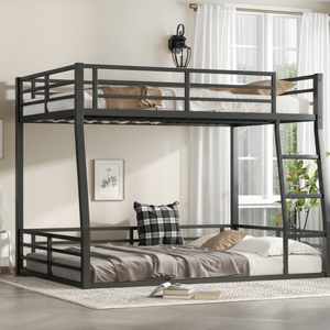 <span class=keywords><strong>Lit</strong></span> double extensible en métal durable (convient aux adolescents et aux adultes) – Gain de place / Réduction du bruit / Ne nécessite pas de sommier - Product Image 1