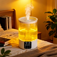 Humidificateur à ultrasons électrique de grande capacité 5L avec aromathérapie-Brume réglable à fonctionnement silencieux pour bureau à domicile et hôtel