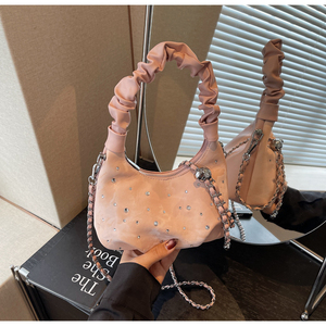 2026 New Arrivals Niche-Style Women's <b>Summer</b> <b>Bag</b> The Viral Chain Crossbody A Casual Rhinestone-Embellished - Product Image 5