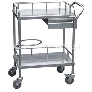 Chariot d'instruments Henry HR-789A à un tiroir et double niveau, chariot mobile pour salle d'opération - Product Image 3