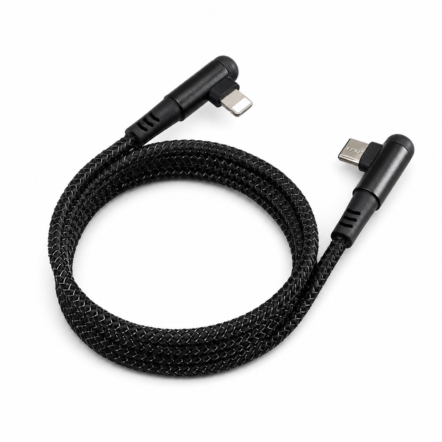 27W USB-C Type-C Right Angle Fast Charging Cable Braided PVC Jacket Pure Copper Conductor PD Data Cable for iPhone iPad OEM ODM