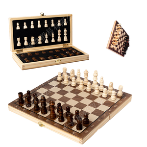 29 सेमी <span class=keywords><strong>3</strong></span>-इन-1 गैर-चुंबकीय लकड़ी शतरंज और चेकर्स ने बच्चों और वयस्कों के लिए शुरुआती बोर्ड गेम - Product Image 5