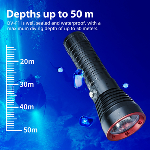 Trustfire <span class=keywords><strong>DV</strong></span>-F1 26650 Scuba Diving đèn pin 1350 lumen dưới nước 50m IPX8 không thấm nước có thể sạc lại Dive Torch ánh sáng - Product Image 4
