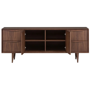 Tủ cạnh sofa phòng khách phong cách giữa thế kỷ, gỗ MDF phủ veneer óc chó màu óc chó, xuất xứ Việt Nam, kích thước 1x20GP, hàng đầu thị trường. - Product Image 6