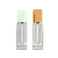 Bouteille en verre rectangulaire haut de gamme de 30ml avec couvercle haut de gamme en alliage de zinc forme carrée fond de teint liquide crème pour les yeux bouchon à vis boîte emballée