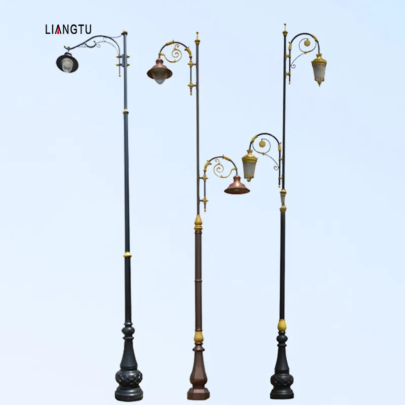 Polo de lampe de rue en acier zone OEM, pôle de rue en aluminium Antique, éclairage d'extérieur, idéal pour un jardin