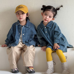 D3658 Robe-manteau imprimée style cowboy pour fille, <span class=keywords><strong>veste</strong></span> à manches longues pour enfant, nouvelle collection printemps-automne, vêtements assortis frère-sœur - Product Image 4