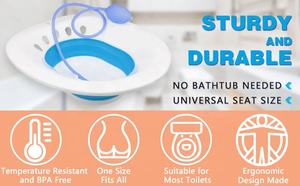 Bagno pieghevole yoni Sitz per wc sedile a vapore bagno Sitz per trattare ferite post-partum, emorroidi, cura perineale con Flusher - Product Image 4