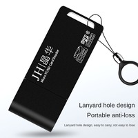 Lecteur de carte USB2.0 deux-en-un, carte TF SD, noir, téléphone portable, lecteur de carte multifonction haute vitesse, convertisseur de transmission