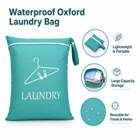 Sac de voyage portable en tissu Oxford pour le linge, lavable, léger, avec fermeture éclair et poignée, idéal pour les voyages, la gym et la natation