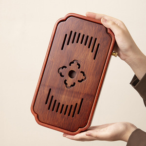 Rosewood solid wood tea tray, <b>small</b> household water <b>storage</b> tea tray, tea set tray, single-person dry brewing <b>small</b> tea <b>table</b>, - Product Image 1