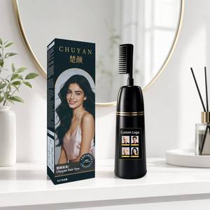 ครีมย้อมผมปิดผมขาวทันที สีดำสนิท พร้อมแปรงหวีสำหรับทา  OEM สมุนไพร - Product Image 1