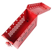 Industrieller Stahl-LOTO-Sicherheitskasten Kamal GSX02 für 13 Schlösser, 230x155x90mm, Tragbare Gruppenverriegelungsstation
