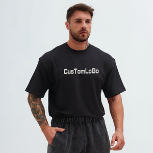 Người Đàn Ông Của Tùy Chỉnh 100% Cotton 300gsm Quá Khổ T-Shirt Phòng Tập Thể Dục Quá Khổ T-Shirts Trọng Lượng Nặng T Áo Sơ Mi Cho Nam Giới - Product Image 1