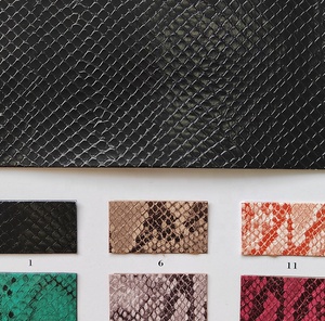 2023 New Design Snakeskin Printed <strong>PU</strong> Vinyl <strong>Leather</strong> Sheet for Handbags Shoes Crafts - Product Image 5