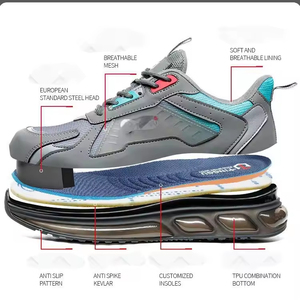Chaussures de sécurité unisexes à lacets anti-accident, confortables, résistantes aux odeurs, avec embout composite et semelle intermédiaire en EVA, pour toutes les saisons, chaussures d'usine - Product Image 4