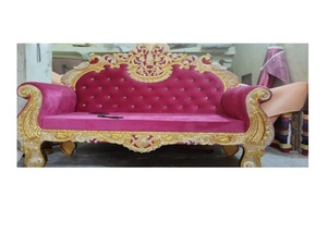Wholesale Royal Style Wooden Wedding <b>Sofa</b> with Premium Solid <b>Wood</b> Construction and Upholstered Seating for Bride Groom Stage - Product Image 5