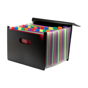 Carpeta de archivos de acordeón expandible tamaño A4/carta negra y blanca personalizada, carpeta organizadora de presentaciones con Bandas Elásticas y logotipo personalizado - Product Image 4